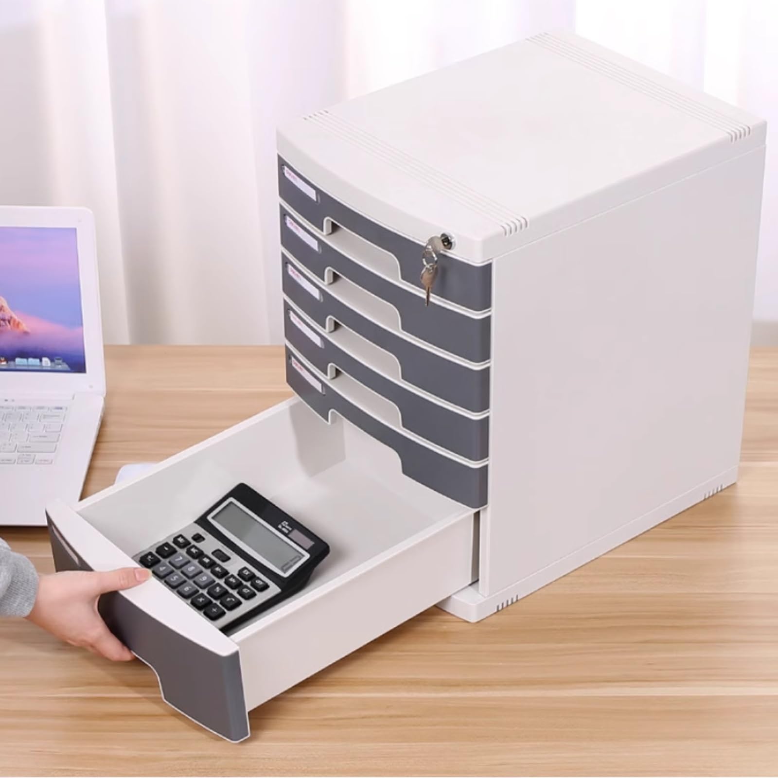 Armoire de rangement en plastique verrouillable à 6 niveaux – Idéal pour les fournitures de bureau et les documents d'étudiant – Rangement de bureau durable pour l'organisation de la maison et du lieu