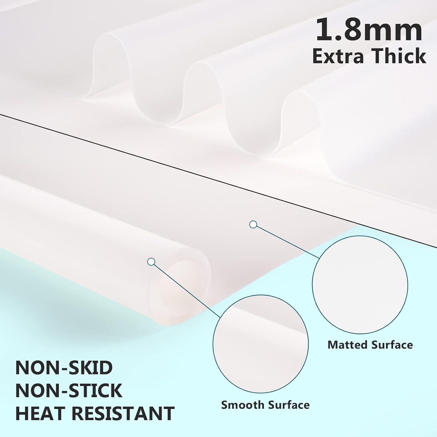 Gartful Extra Large Silicone Craft Mats, 35.4" x 23.6" Silicone Sheet, 1.8mm Thick Multipurpose Pad for Jewelry Casting Resin Mold, Nonstick Placemat, Countertop Protector, Counter Table, Translucent