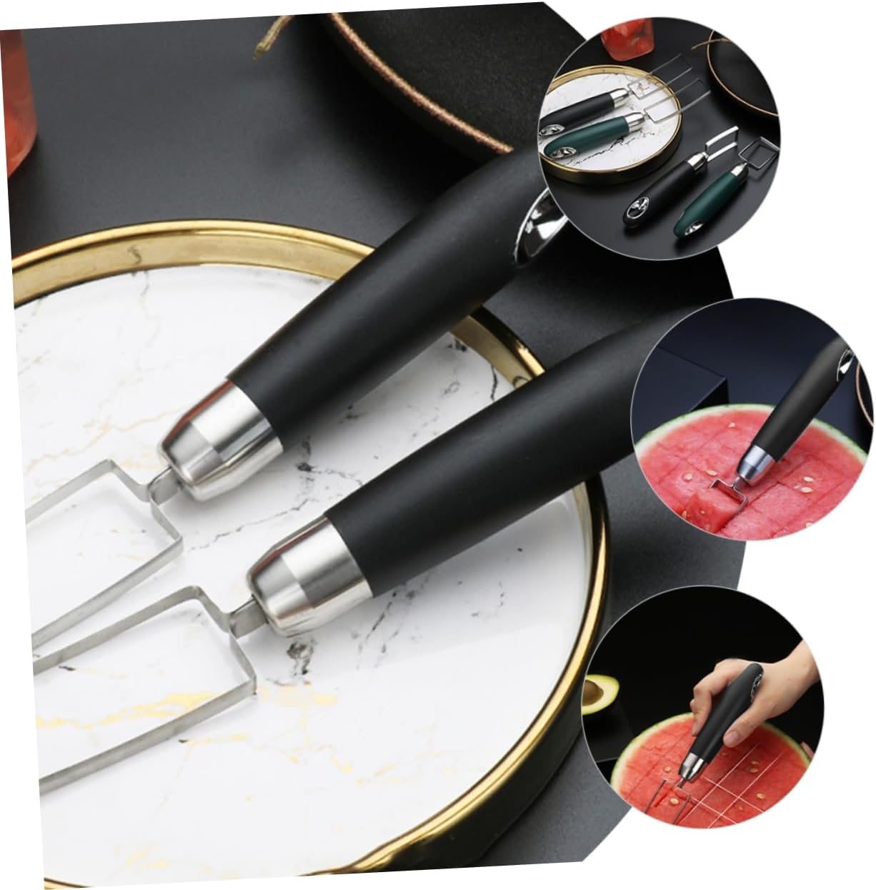 Cabilock Stainless Steel Watermelon Cutter Tool Manual Fruit Slicer for Effortless Cutting Compact Design for Home Use for Watermelon Fruits and Vegetables