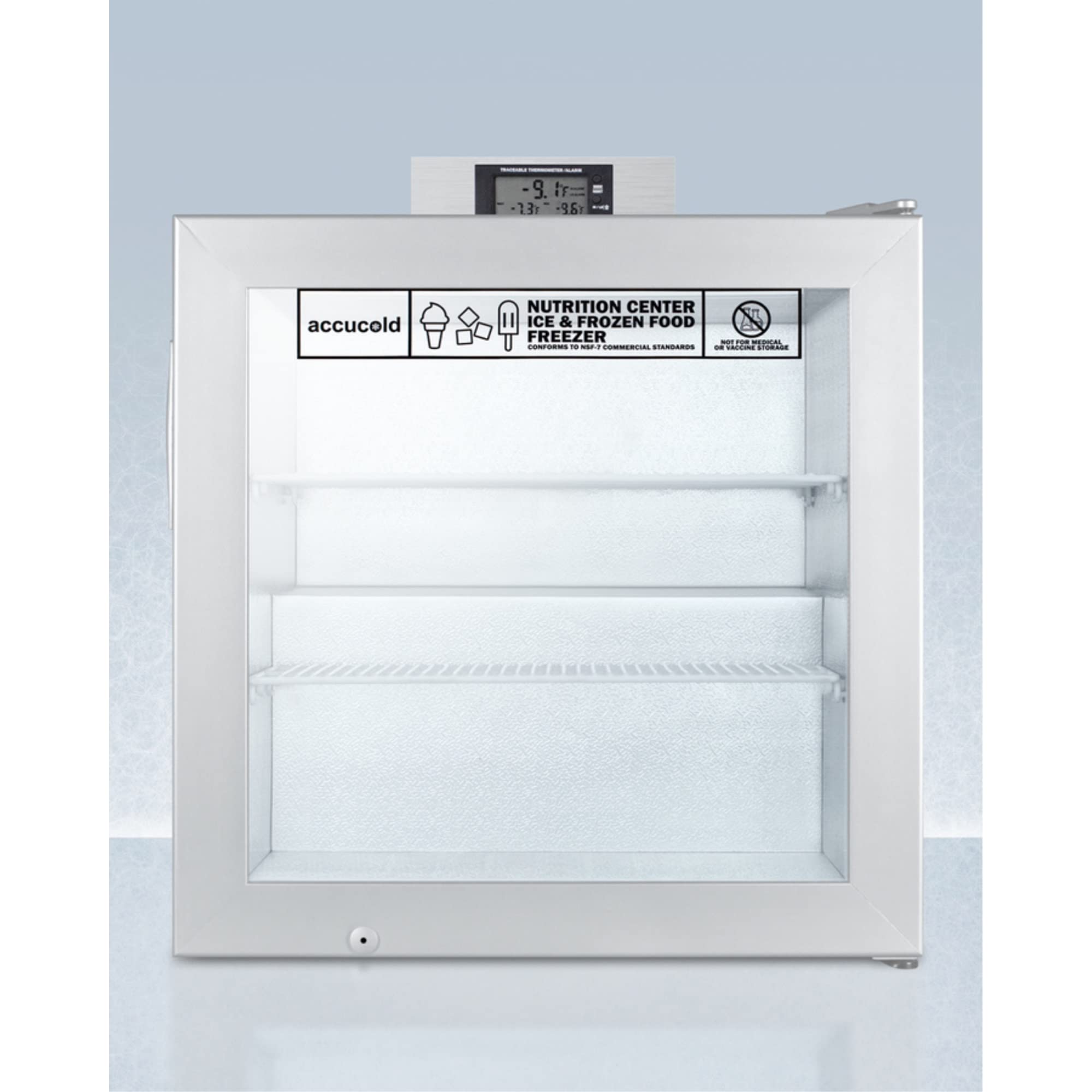 Accucold Scfu386nz 2.0 Cu. Ft. Glass Door Nutrition Center All Freezer With Alarm & Thermometer | Fridge.com
