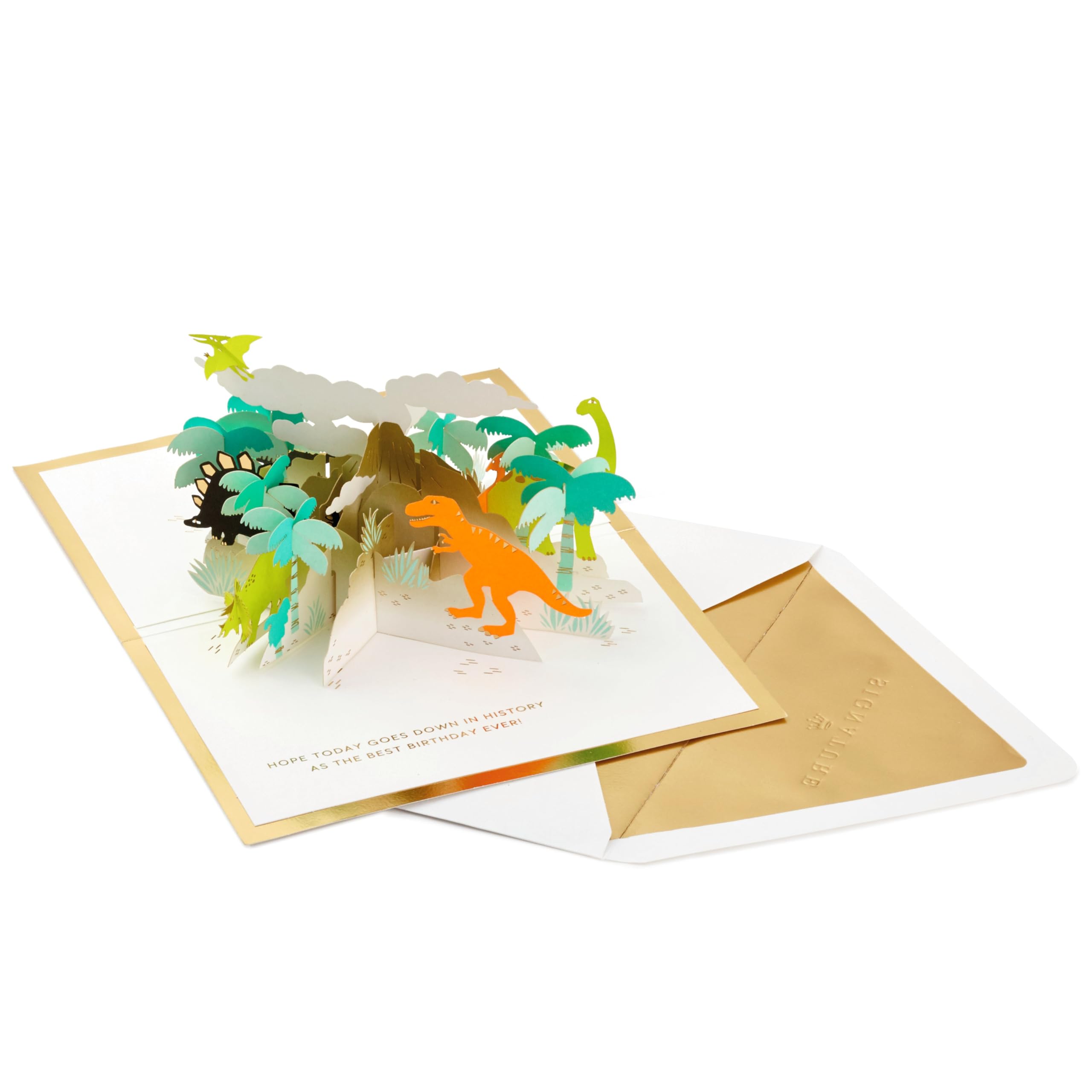 Hallmark 3D & Pop Up Birthday Card, Dinosaur Design, Kids, Green, Orange, Blue