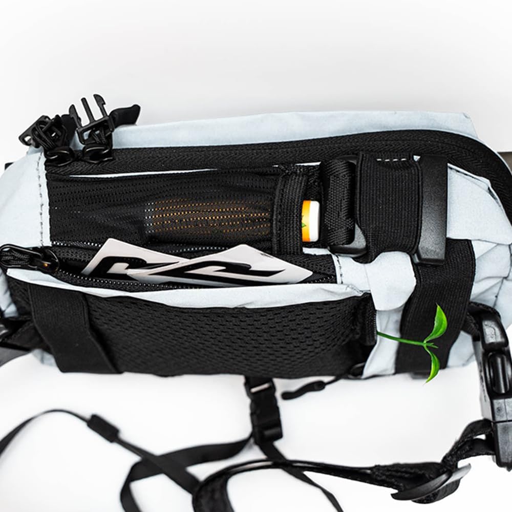 RAVERUNNER NO-BOUNCE Reflective Anti-Theft Fanny Pack & Festival Bag - Modular Sling with 8 Pockets | Rave Bag, Festival Fanny Pack