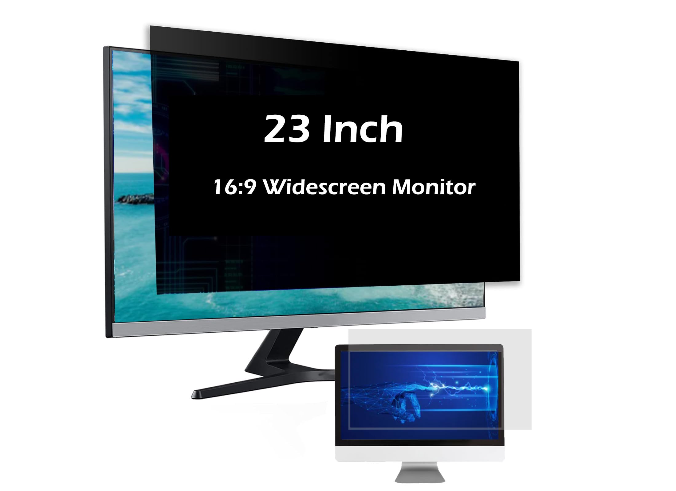 Zunate 23in Computer Screen Filter, PC Monitor Anti Eye Filter Film, 16:9 Aspect Ratio, Blue Light Blocking Screen Protector Panel for Computer Monitor