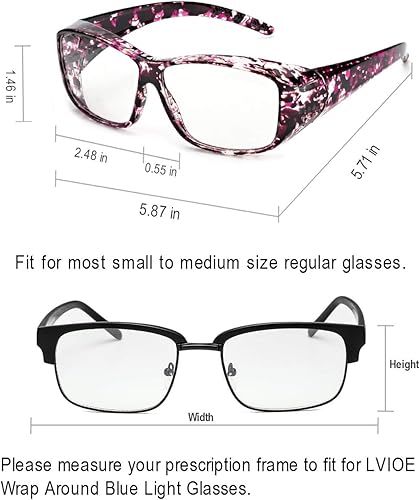 Miniatura 4 de LVIOE Gafas de bloqueo de luz azul que se ajustan sobre gafas graduadasanteojos de lecturagafas RX LB024