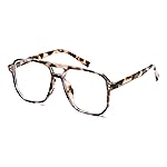 FEISEDY Blue Light Blocking Glasses Fake Nerd Clear Square Computer Lightweight Pilot Glasses Frame Oversized B2866