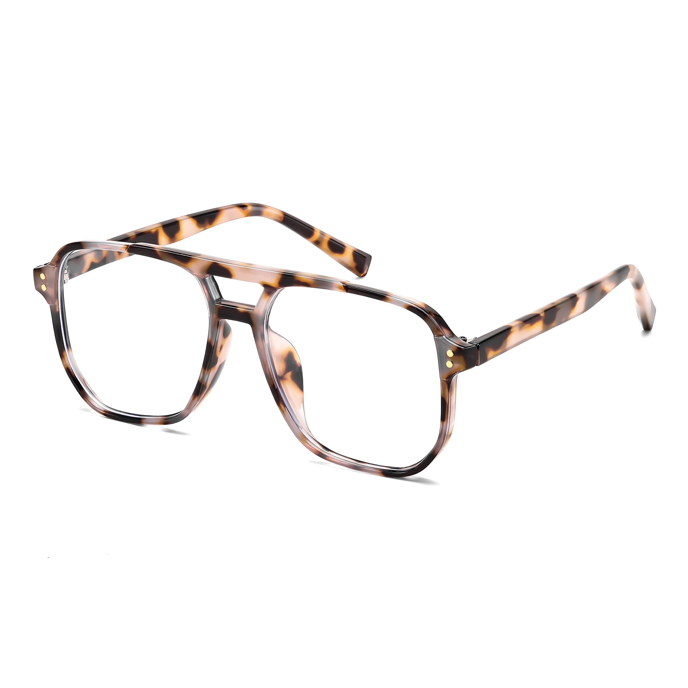 Gafas FEISEDY con bloqueo de luz azul, montura cuadrada transparente para ordenador, ligeras, estilo piloto, de gran tamaño, B2866