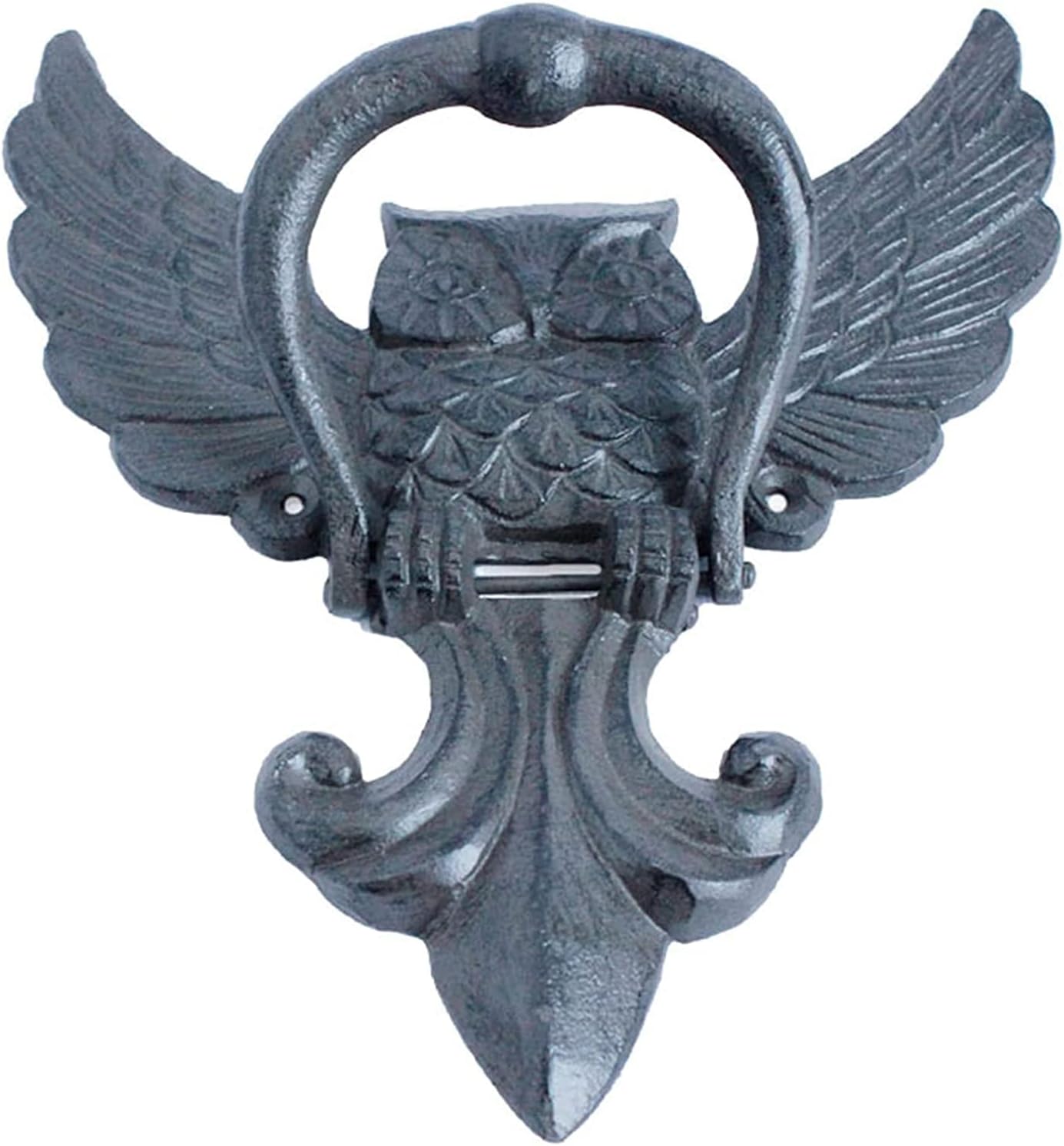 JYDQM Door Knocker for Front Door Home Decorative Owl-Shape Door Vintage Antique Cast Iron, Gate for Front Door, 9inch Tall, Door Pull/Handle, Housewarming Gifts