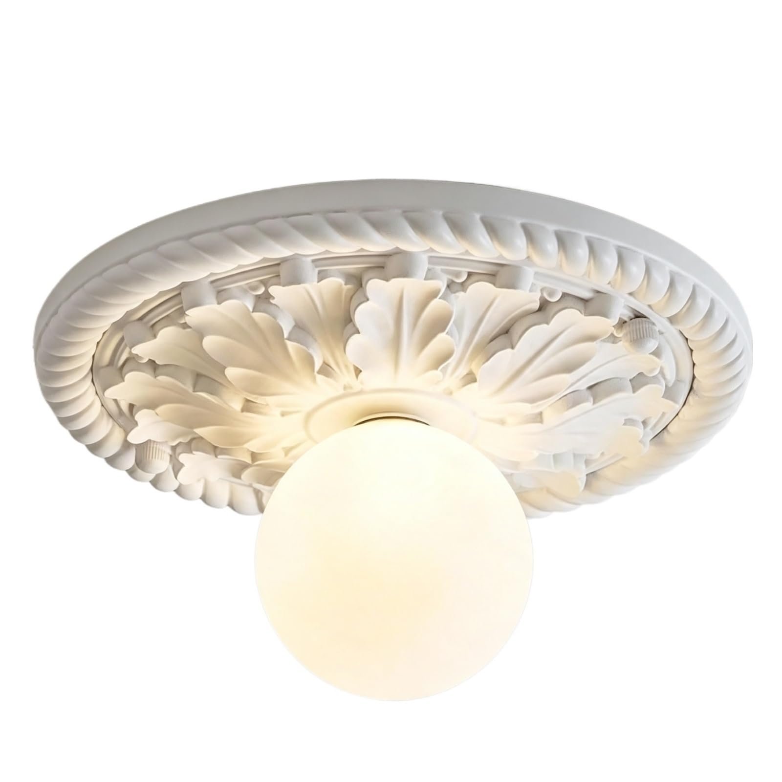 FEITENGDA Farmhouse Flush Mount Fixture with French Retro Tone Ceiling Lamp