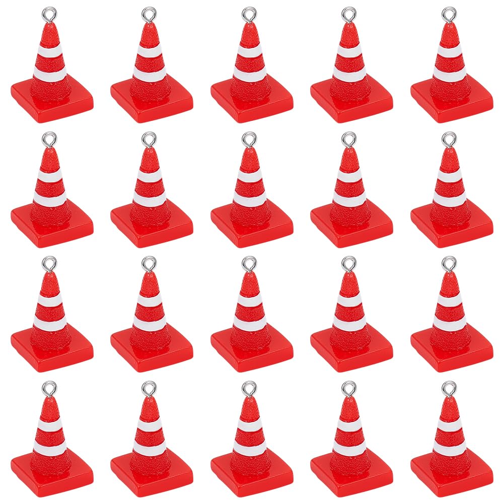 Breloques cône de signalisation en résine SUNNYCLUE pour création bijoux, lot de 20 pièces