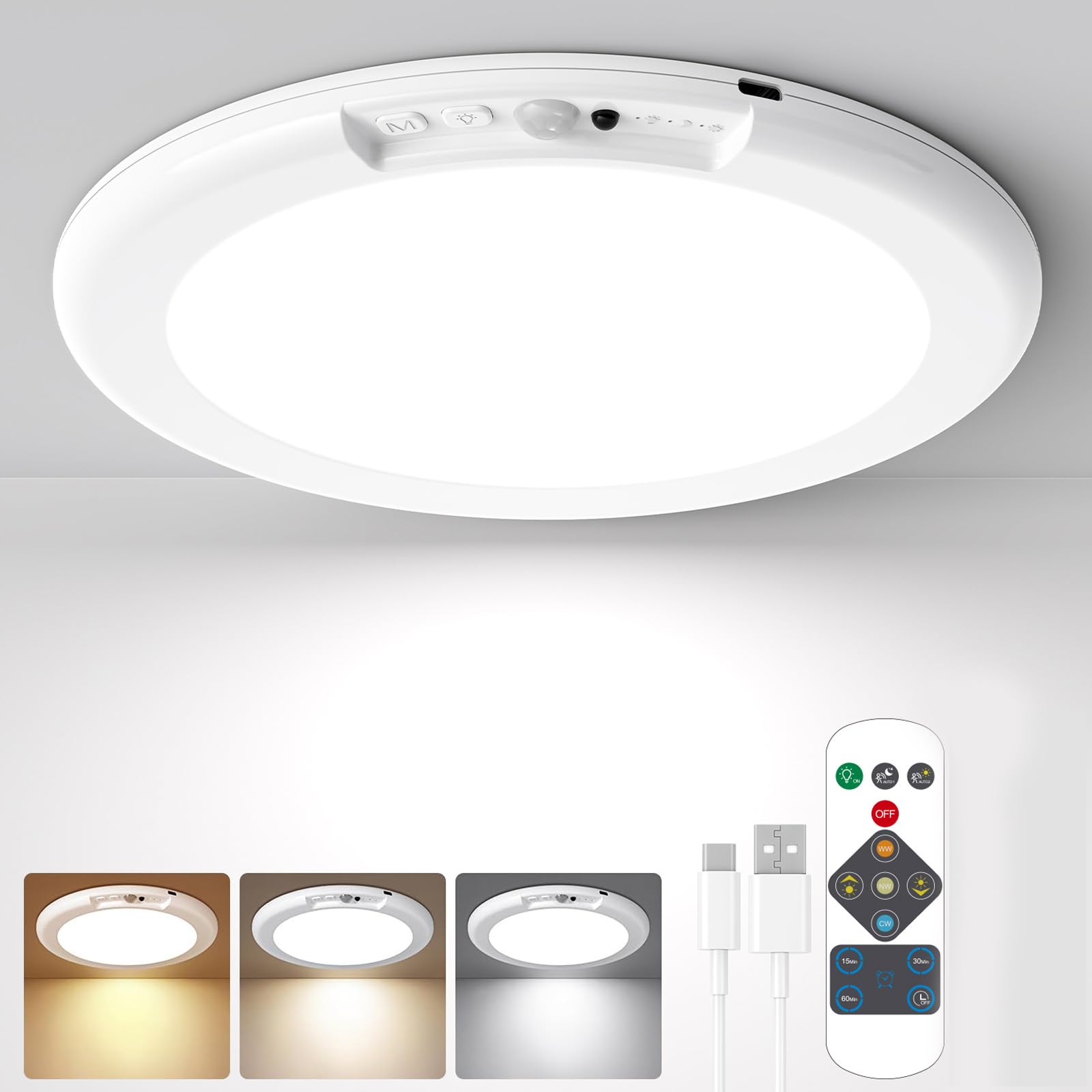 Akumulatorowe czujniki ruchu lampa sufitowa oprawa oświetleniowa brak okablowania LED lampka nocna do pomieszczeń lampa sufitowa