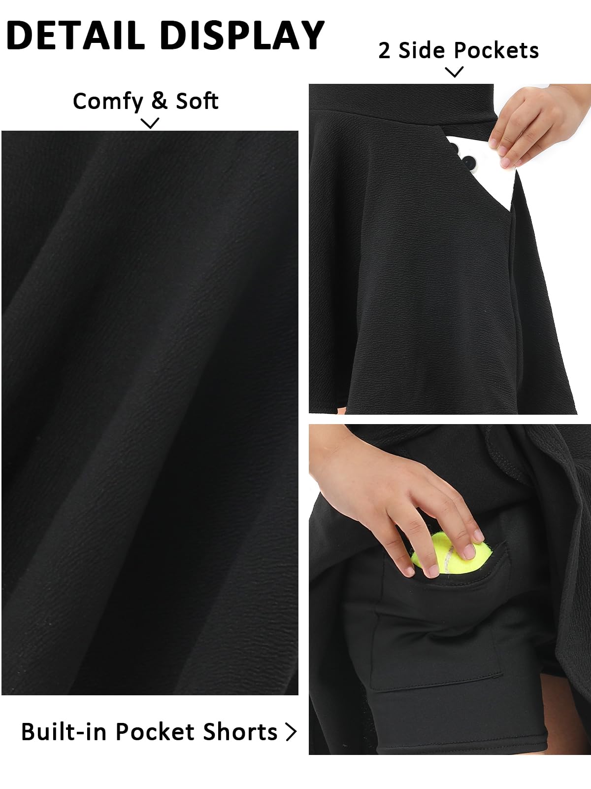 Jupe pour Filles,Jupe de Tennis Plissée Taille Haute Décontractée Mini Jupe 5-14 Ans