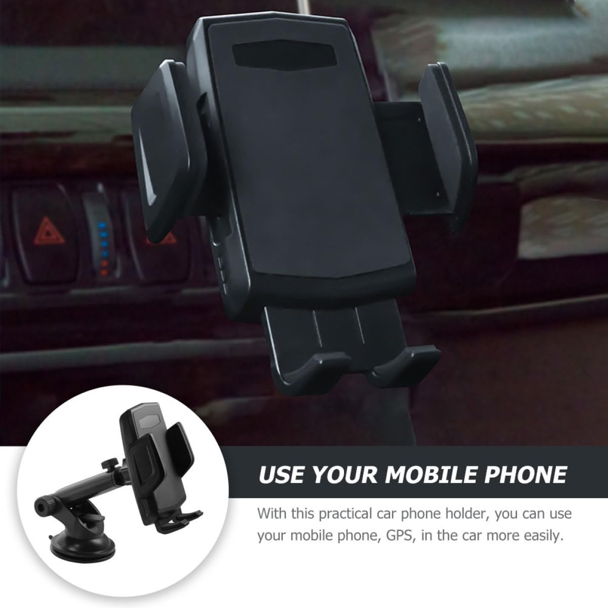 Tofficu Supporto Telefono Auto Ventosa Antiscivolo Stabile per Smartphone Navigazione Sicura Cruscotto Nero