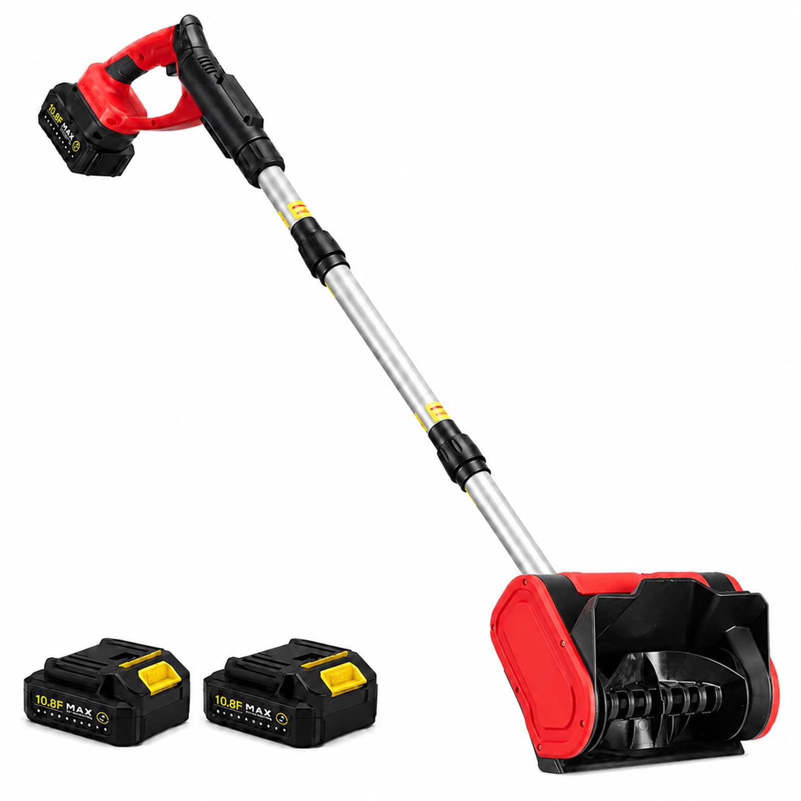 Pala da Neve elettrica 21 V con Batteria da 3,0 Ah, Motore da 1000 W, Larghezza 31 cm e Lancio Fino a 8 m per vialetti, marciapiedi, terrazze e ingressi di casa in Inverno