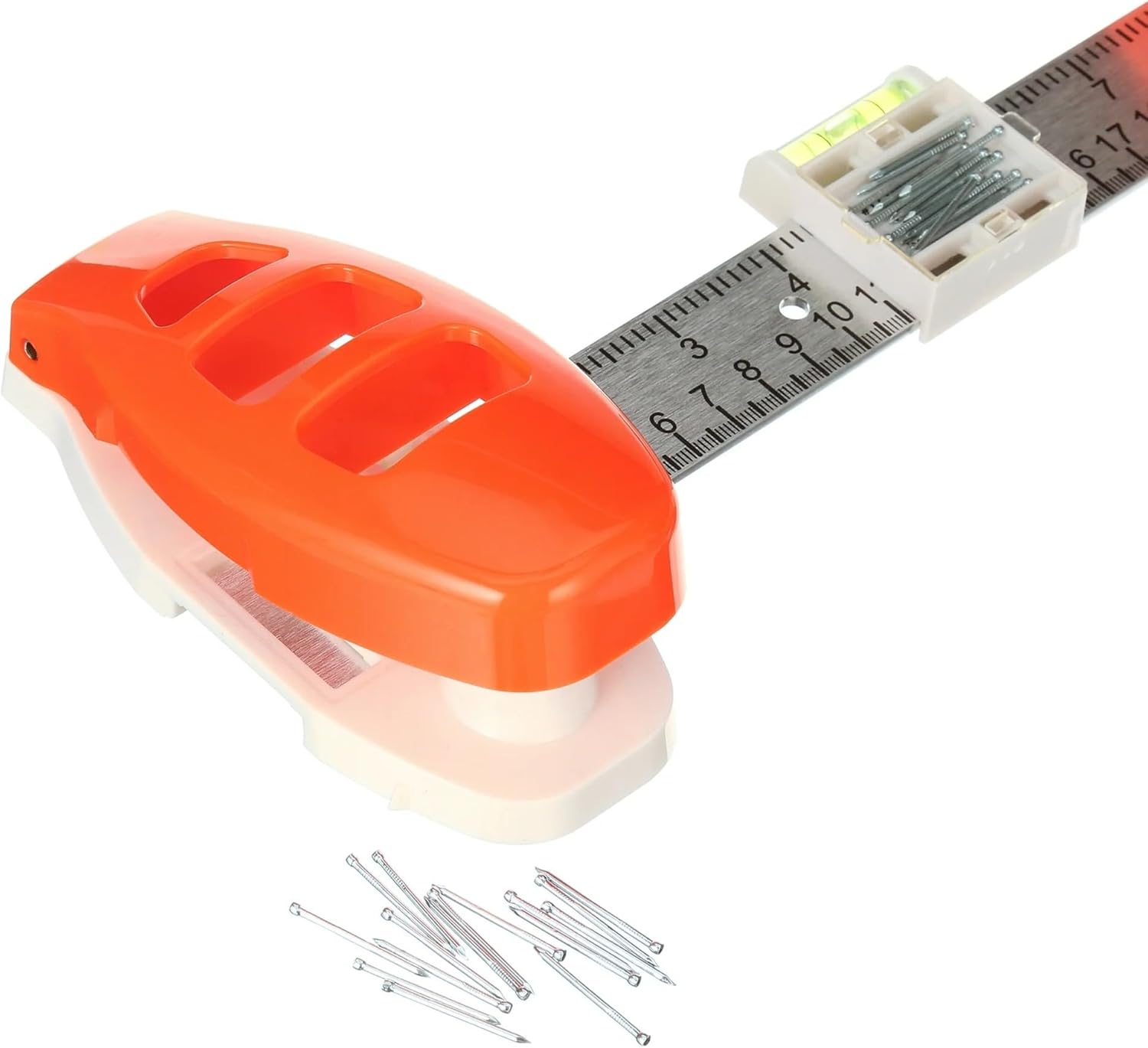 Picture, Frame Hanging System with Built-in Level, Measuring Guide & 17 Nails for Perfect Wall Alignment with Magnetic Cylinder Easy Adjustable.