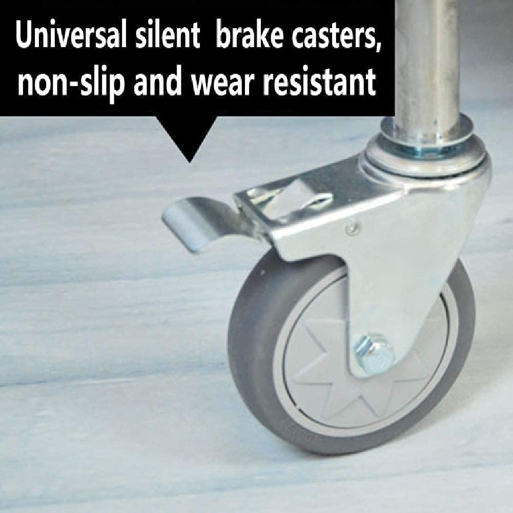 [Xemuar] 可動トロリー 家庭用サービスカート ランドリーソーター バッグ付き ステンレススチール折りたたみ ホテル洋服トロリ