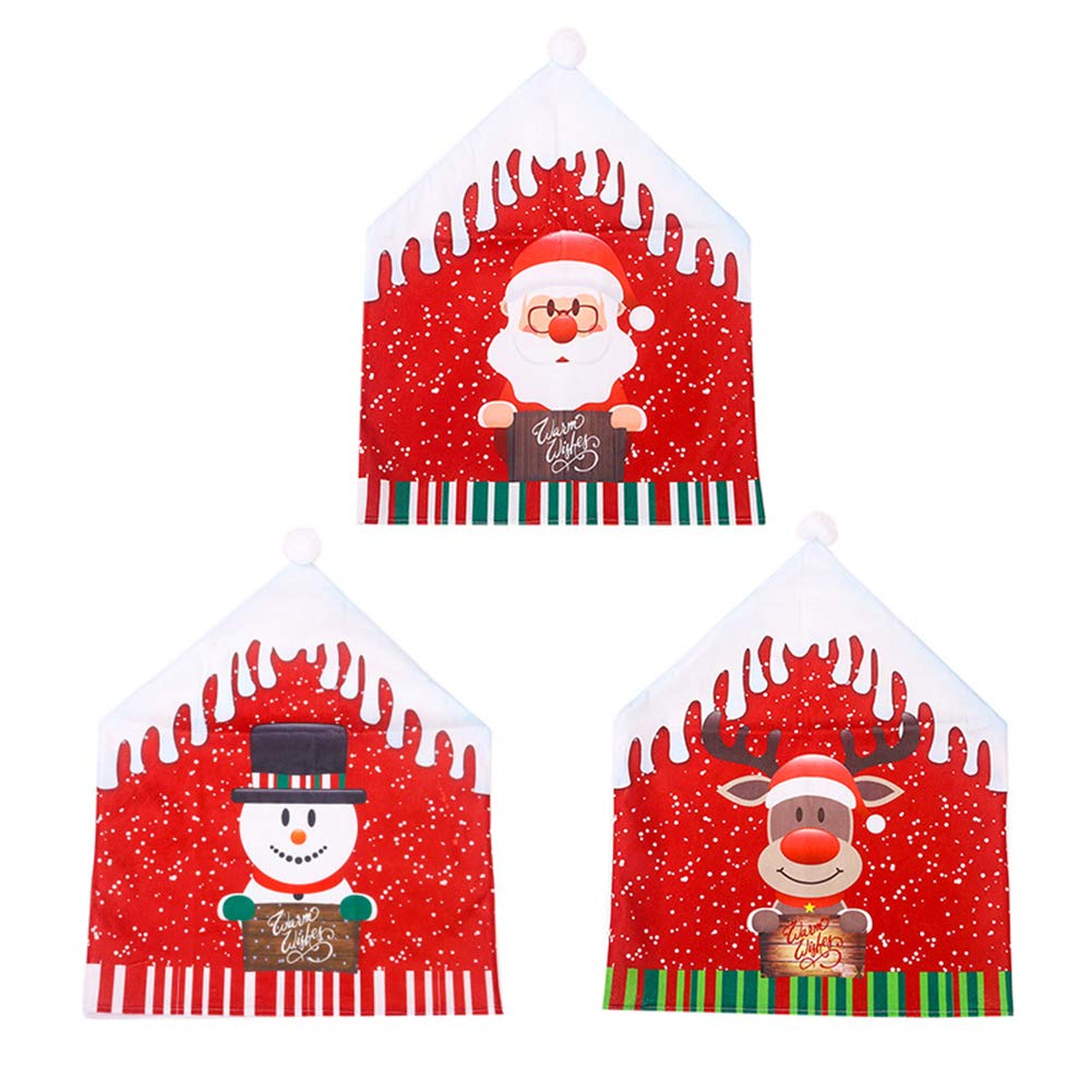 Set Di 12 Coprisedia Natalizi A Forma Di Cappello Di Babbo Natale | Con Decorazioni Per Albero | Per Sedie Da Pranzo, Cucina, Ufficio