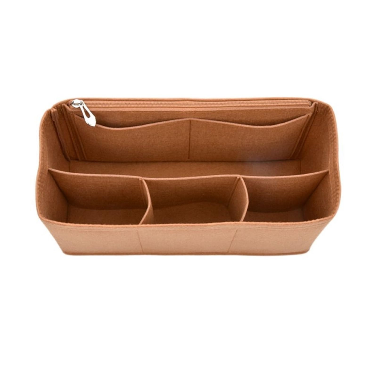 NJIEzhao Felt Handbag Insert Felt Insert Liner Purse Organiser Pouch Handbag Tote Bag Internal(Brown-Style-3)