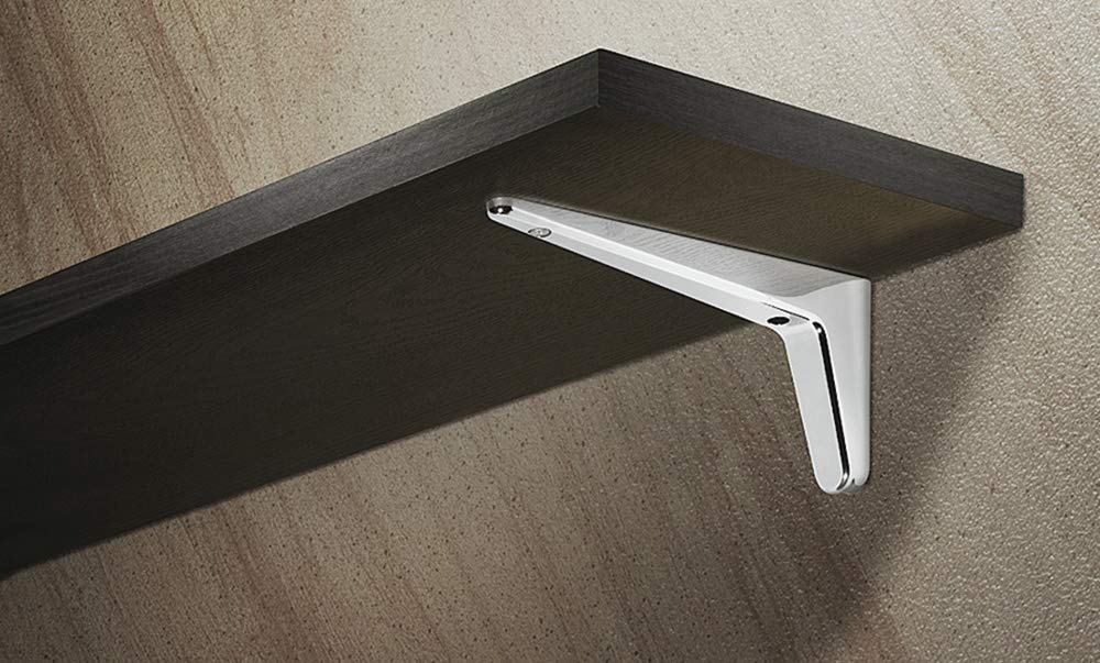 Gedotec Moderne Wandkonsole Regalträger für Wand-Regale - ELEGANT | Regalkonsole Chrom poliert | Schwerlast-Konsole mit 60 kg Tragkraft | 1 Stück - Design Fachboden-Träger Wand-Montage - Regalschienen