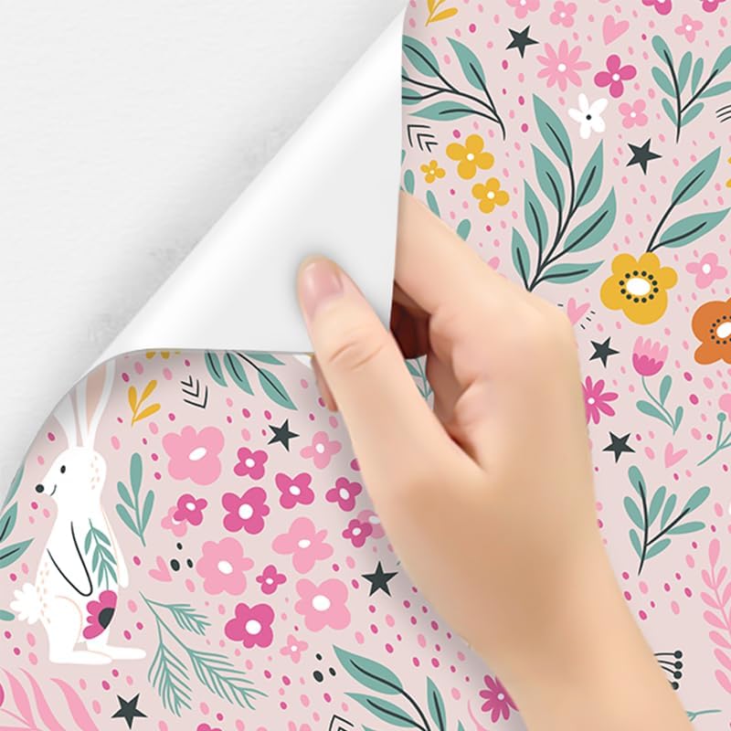 Miniatura 8 de WISEAL Papel tapiz autoadhesivo para despegar y pegar, dibujos de animales, papel tapiz de vinilo extraíble para decoración de dormitorio, baño,