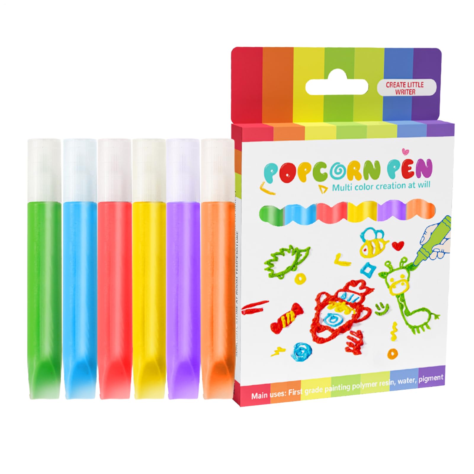 Rotuladores para niños – Marcadores de burbujas 6 colores para pintura 3D | lavables para pintura creativa regalo cumpleaños festivos