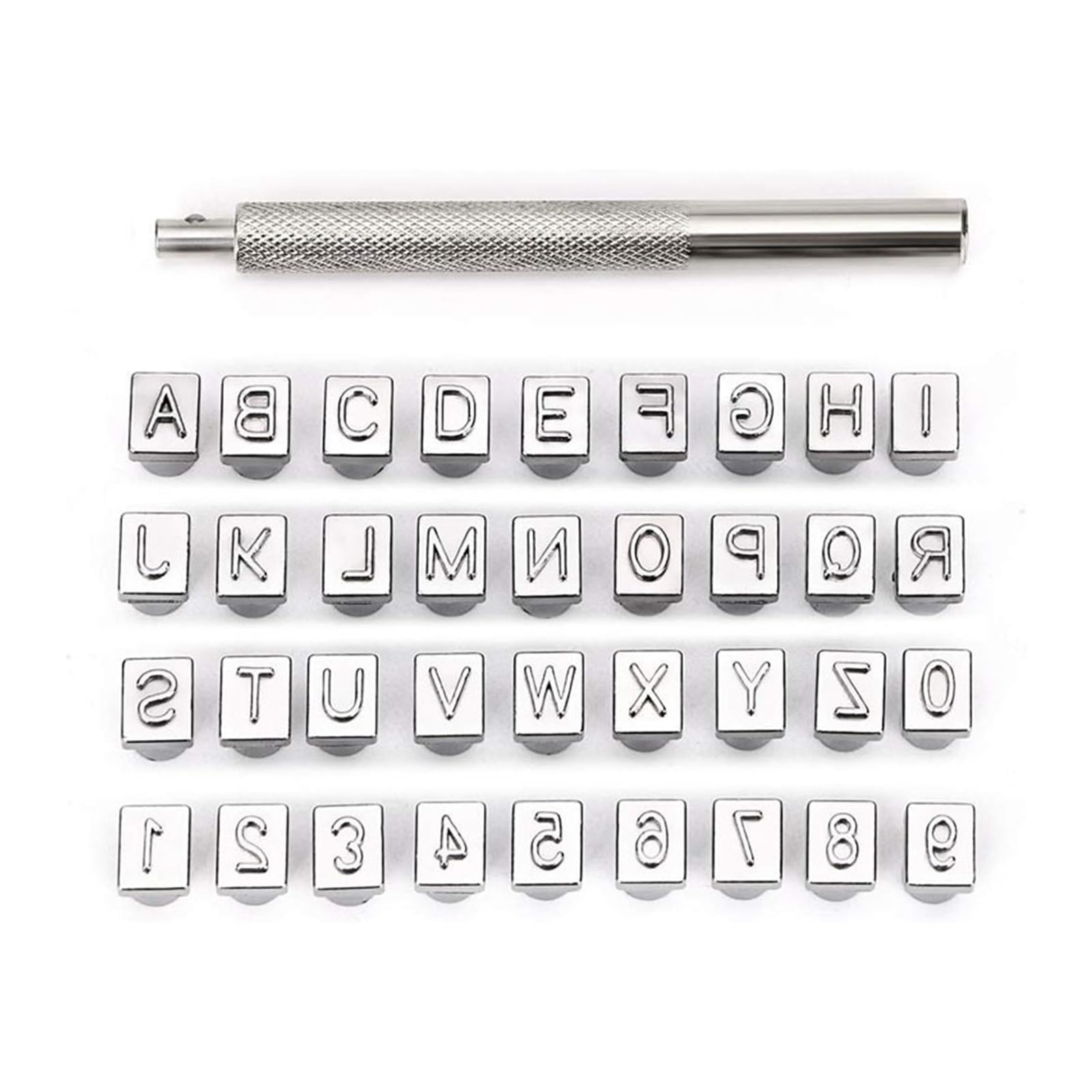 Leather Letter Stamp Set Capital Letters and Numbers Stamp Set, 1/4” / 6mm Alphabet Tools Leather Craft Stamping Art Tool(3.0mm)