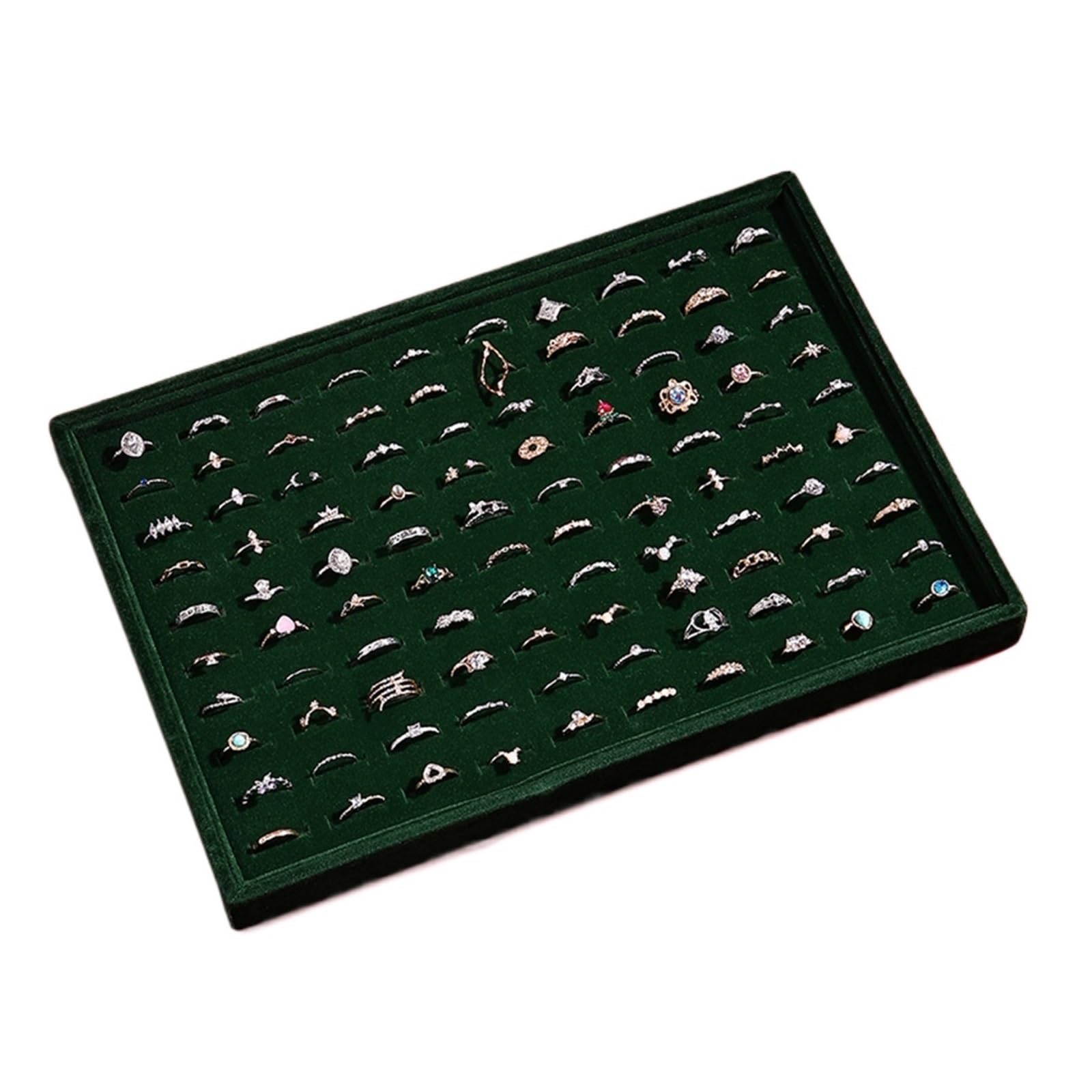 ZNJAMN 1pcs Ring Display Tray, Jewelry Organizer For Store Window for Ring(Green)