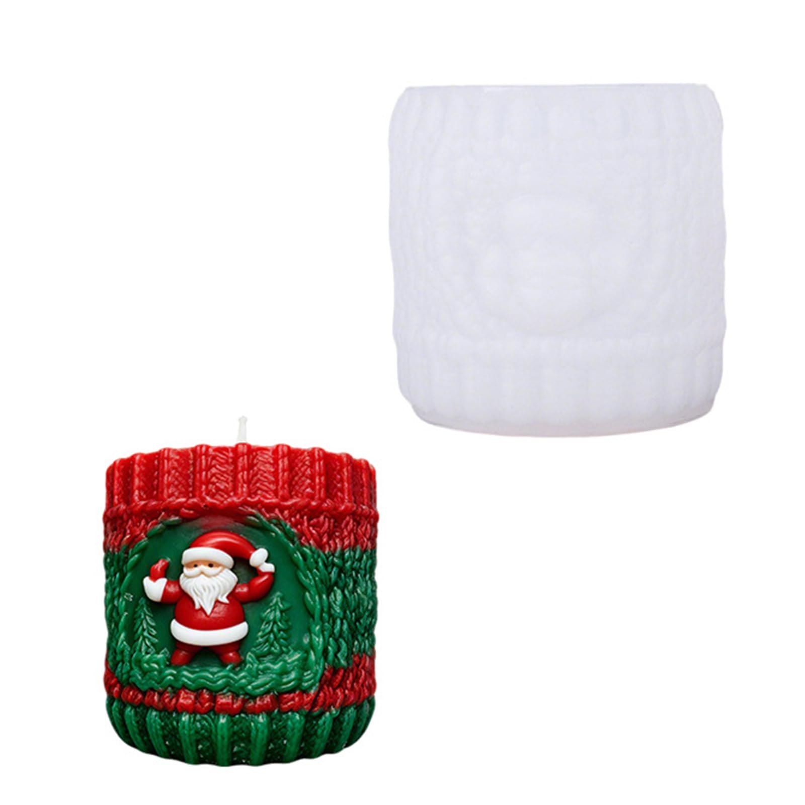 Kalttoy Christmas Santa Embossed Cylindrical Silicone Mold for Soap Chocolate Baking Tool Epoxy Resin Santa Clause Cylinder Mold