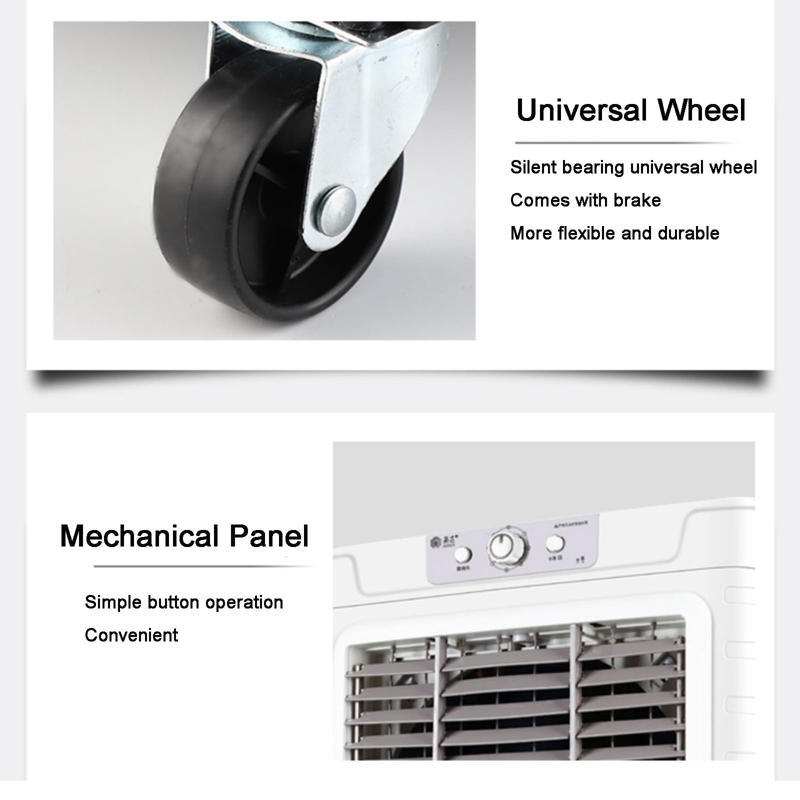 Climatiseur Mobile,Ventilateur rafraîchisseur d'air évaporatif Portable, 3 Vitesses et réservoir de 70 L, Refroidissement écoénergétique pour l'intérieur, l'extérieur et Le Garage