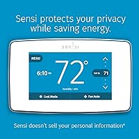 Vista 2 de EMERSON - Termostato inteligente Sensi Touch Wi-Fi con pantalla táctil a color, funciona con Alexa, certificado Energy Star, requiere cable C