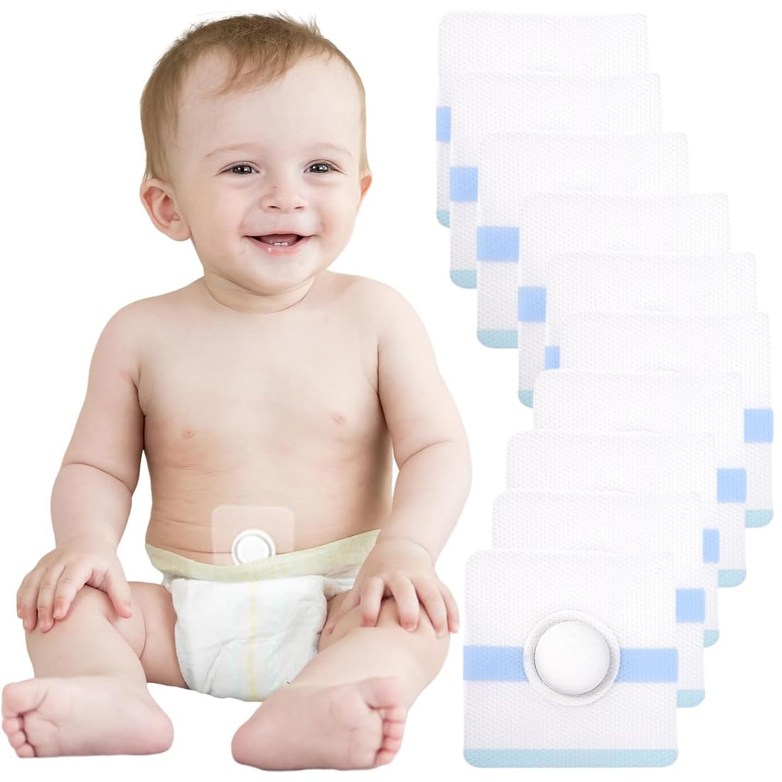 DIFLAX 10 Stück Nabelbruchpflaster, Nabelpflaster für Neugeborene, Bauchpflaster für Kinder, Nabelpatch, Nabelschutzpflaster für Babys, Baby Bauchnabel Pflaster für Neugeborene, Säuglinge und Kinder