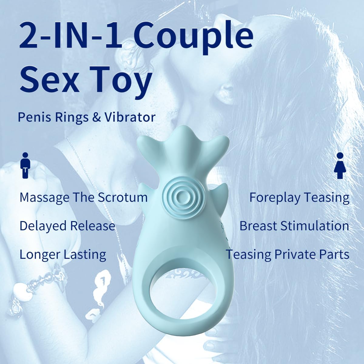 Vibrating Penis Ring Sex Toy for Couple Silicone Penis Ring with 6 Vibration Patterns IPX6 Waterproof Remote Control Cock Ring Vibrators Couples Sex Toys