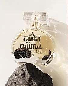 Najma by Florin Perfume Árabe Inspiração Amber Rouge com pedras de Turmalina Negra e Aromaterapia Sensualidade Fragrância Amadeirada e Doce