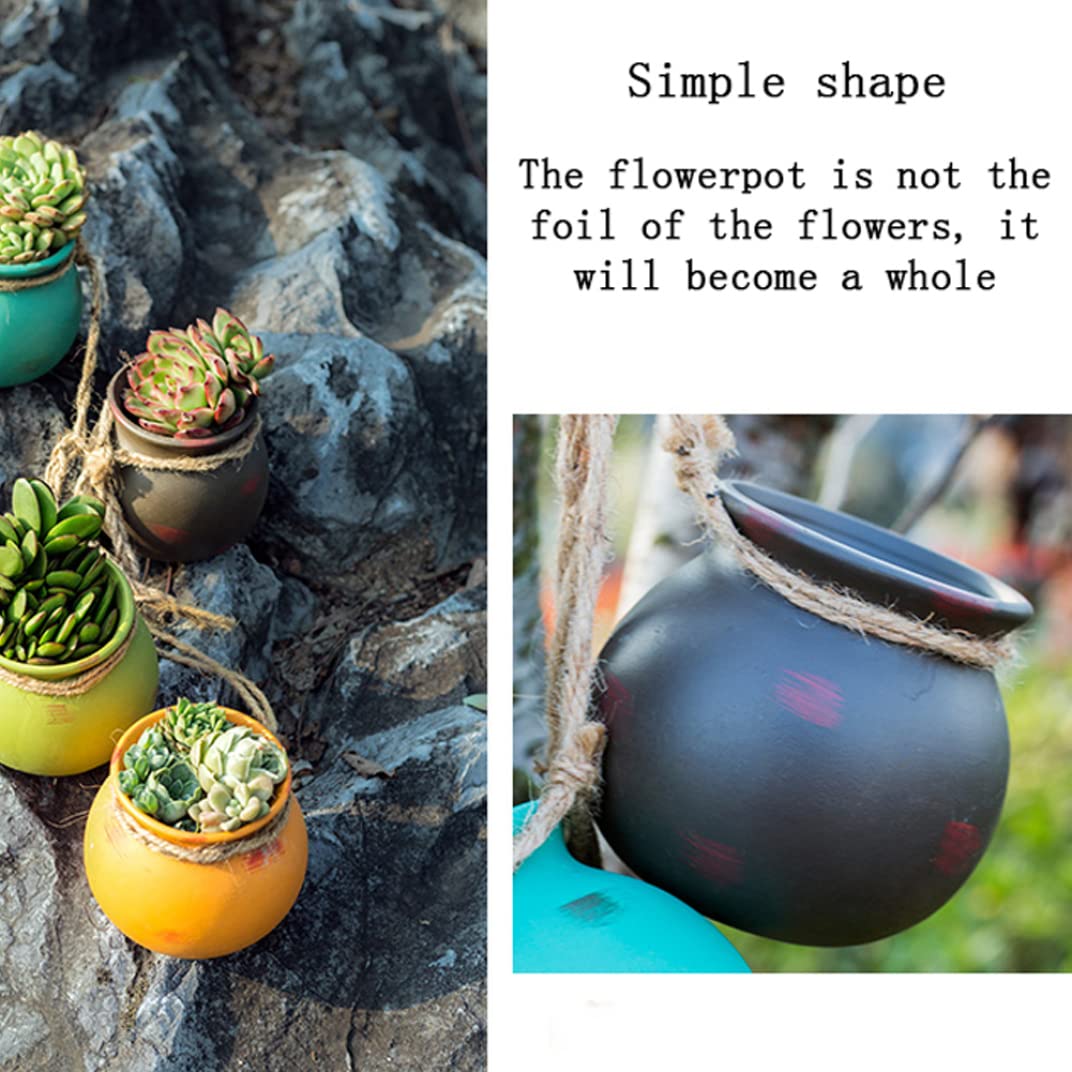 Fioriera sospesa Vaso in ceramica penzolante Montaggio a soffitto Mini fioriera per giardino 4 pezzi sospesi, ceramica, vasi, vasi pendenti, per piante