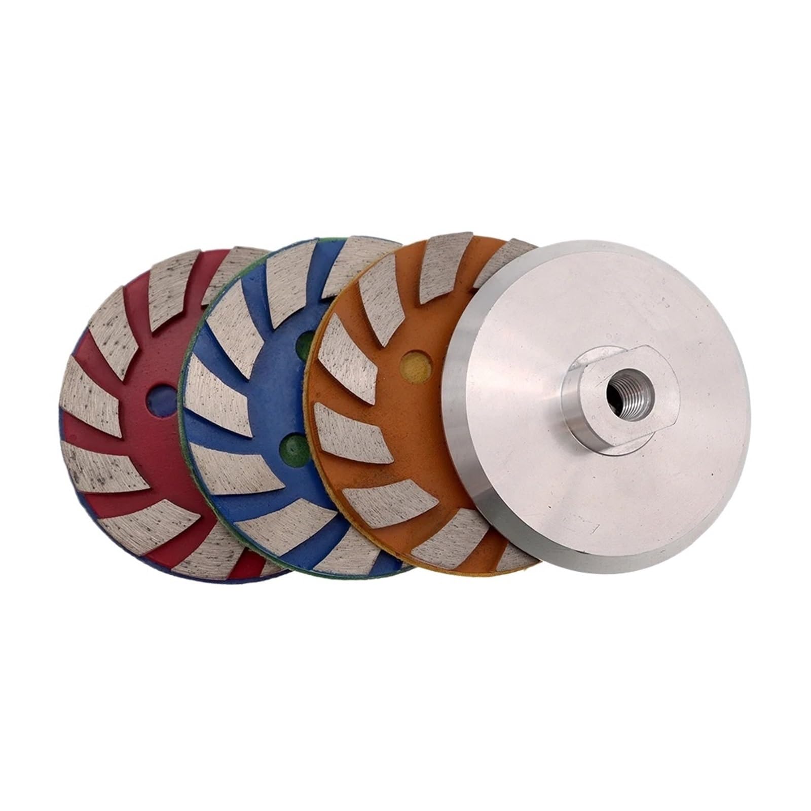 Xuro 4 unids/set almohadilla de pulido de 4 pulgadas disco de molienda de Metal seco/húmedo for granito Morble suelo de hormigón taza de muela(Combon B)