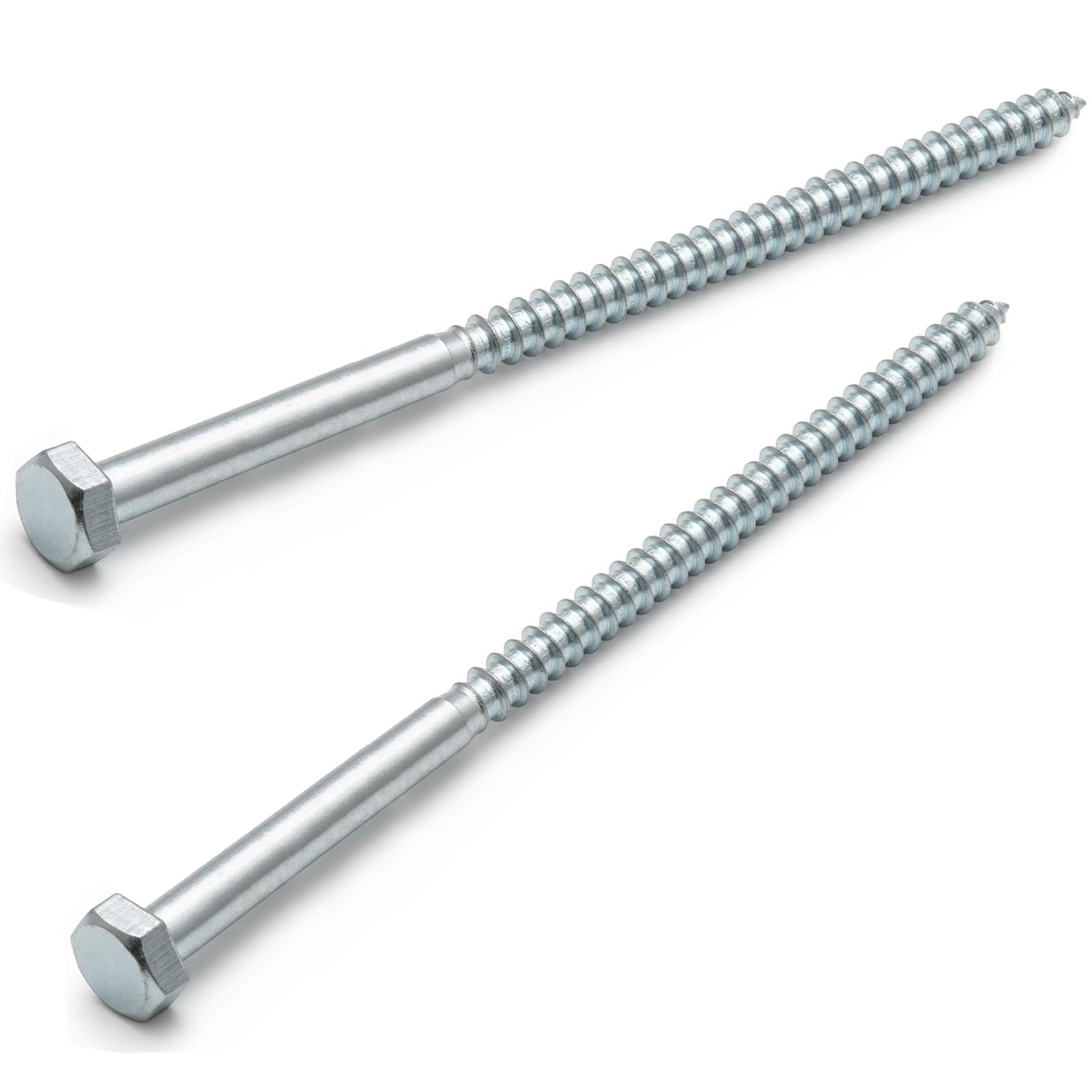 AMLOOPH M10 x 180mm Coach Screws, 5 Pack Heavy Duty Hex Head Lag Bolts 180mm - Zinc Plated Steel Half Thread M10 Self-Tapping Wood Screws for Wood, Brick & Masonry Fixing – Fence, Shelving, Decking — image 1