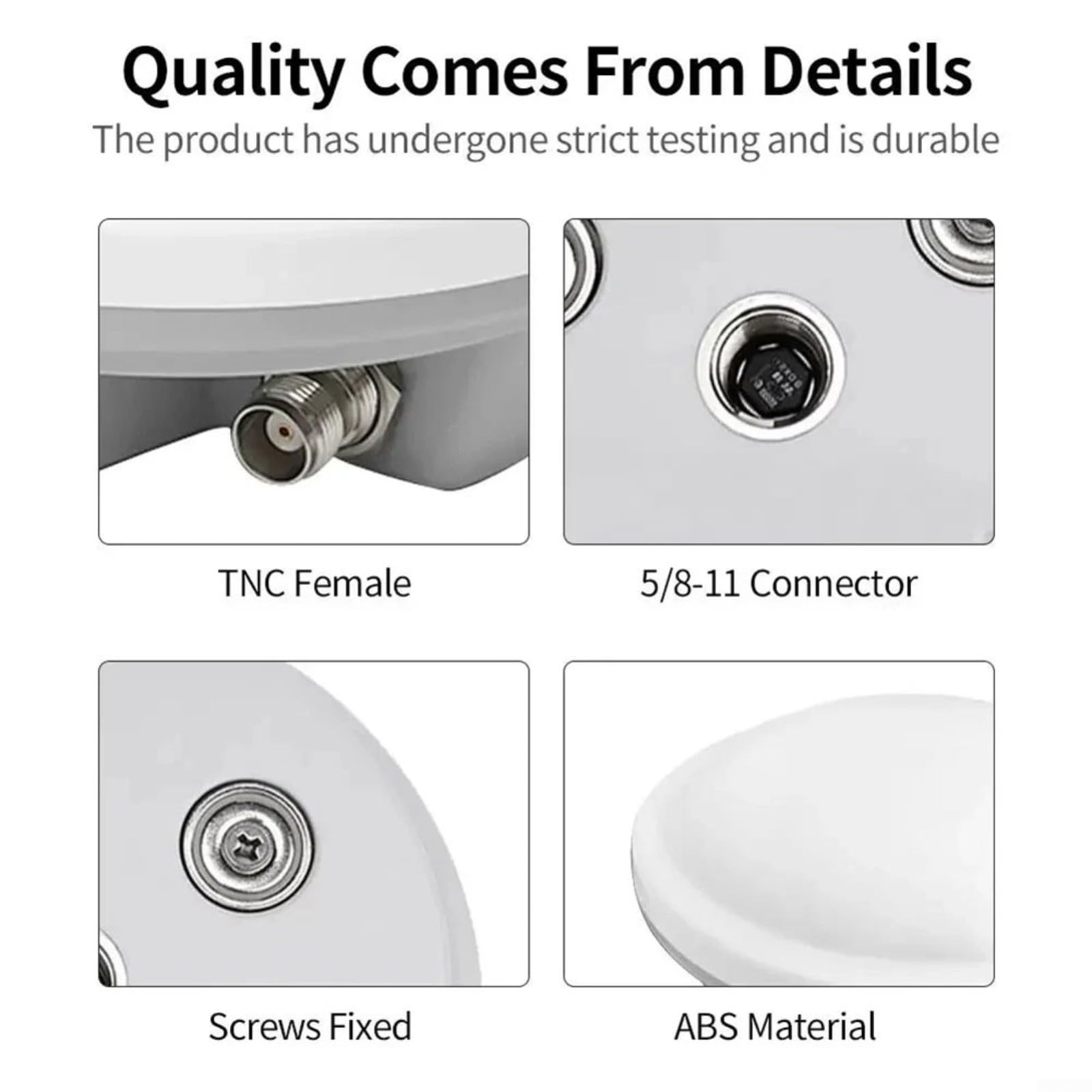 Antenne GNSS AG-35H, pour GPS GLONASS BDS, pour Galileo L1 L2 L5, antenne de mesure haute précision avec connecteur TNC blanc (TNC-SMA)