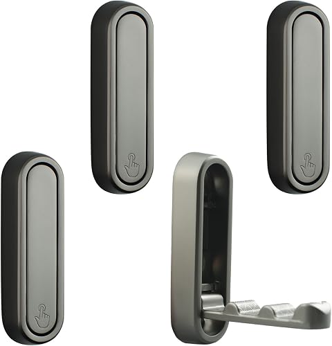 MOROBOR 4pcs Elliptical Folding Wall Hook Non-Slip Heavy Duty Foldable Coat Hook