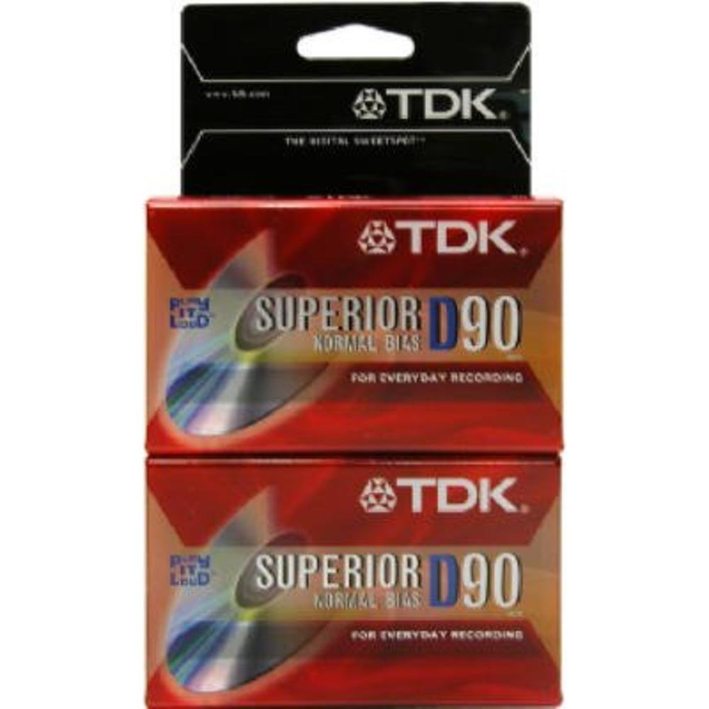 TDK D90 Audio Cassettes 90 Min, 2pk