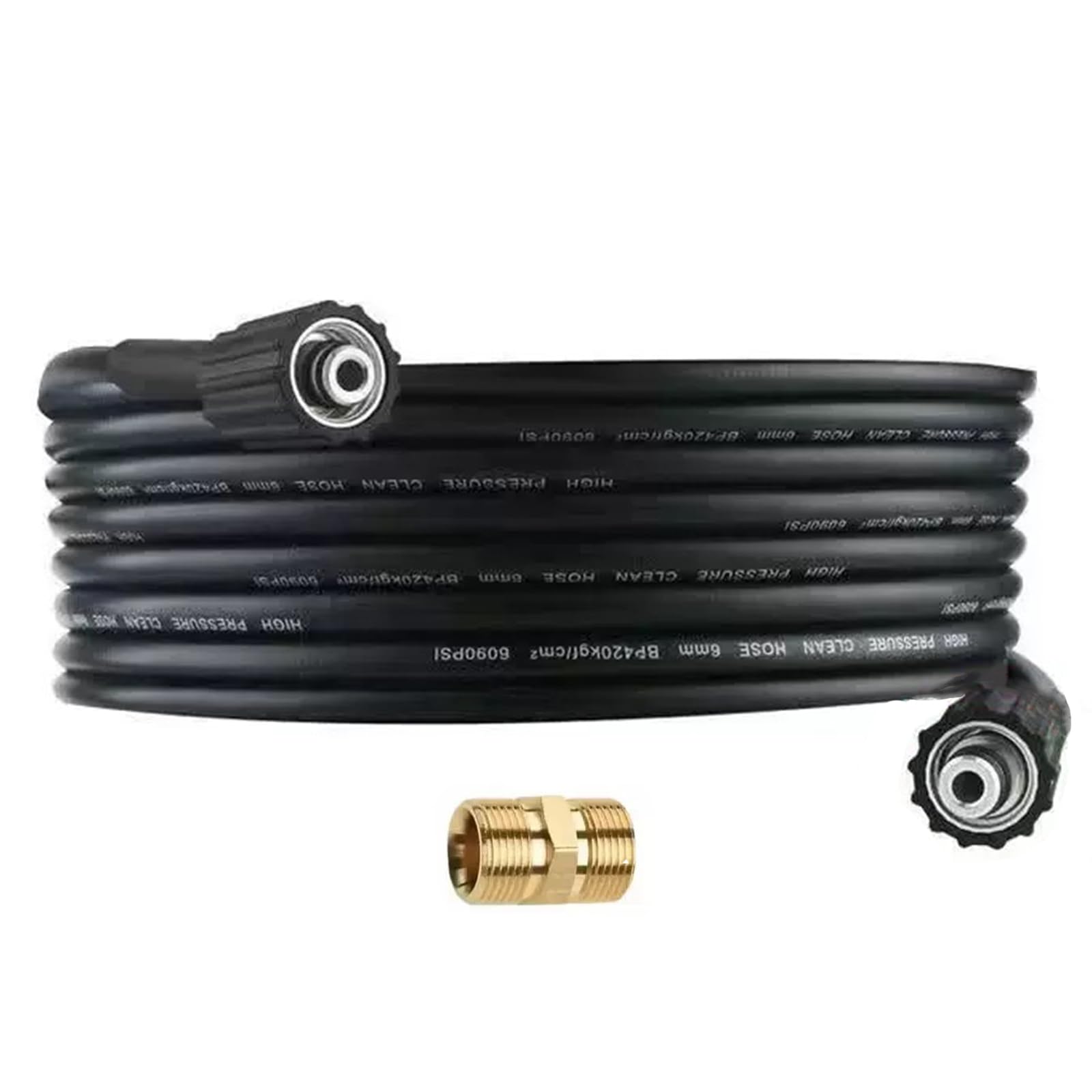 Wąż do myjki wysokociśnieniowej 8 m, M22 x 14 mm, wąż przedłużający, 240 bar, wysokociśnieniowy wąż zastępczy, kompatybilny ze standardem Kärcher M22-14, połączenie z gwintem M22 x 1,5, wtyczka
