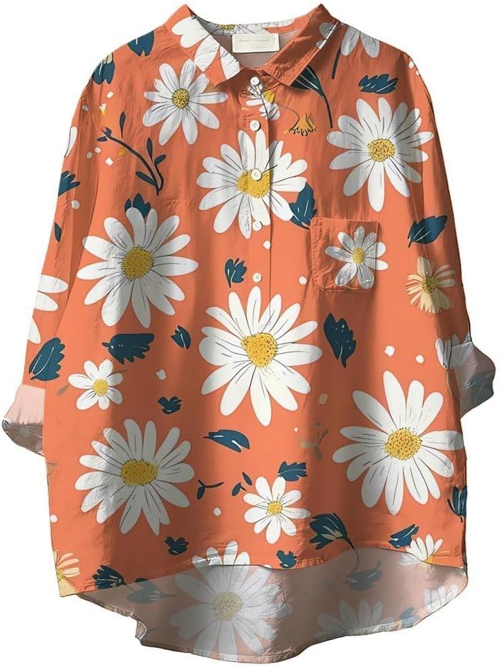ZOCANIA Women Button Down Shirt Boho Floral Colorful...