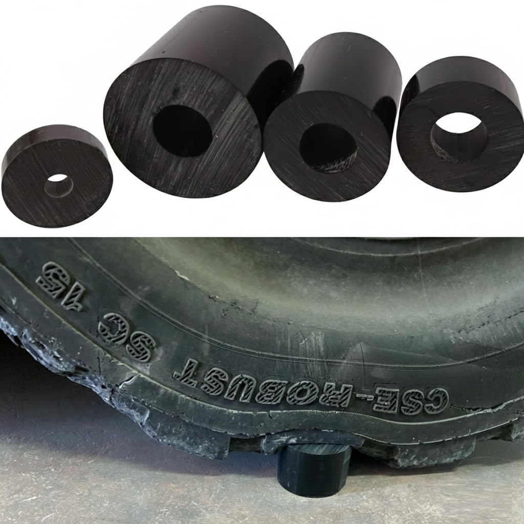 barra tonda PVC NERO, Distanziale ULTARESITENTE, di uso universale tubo tondo (5 pezzi DE 40 x DI 18 x L 20 mm)
