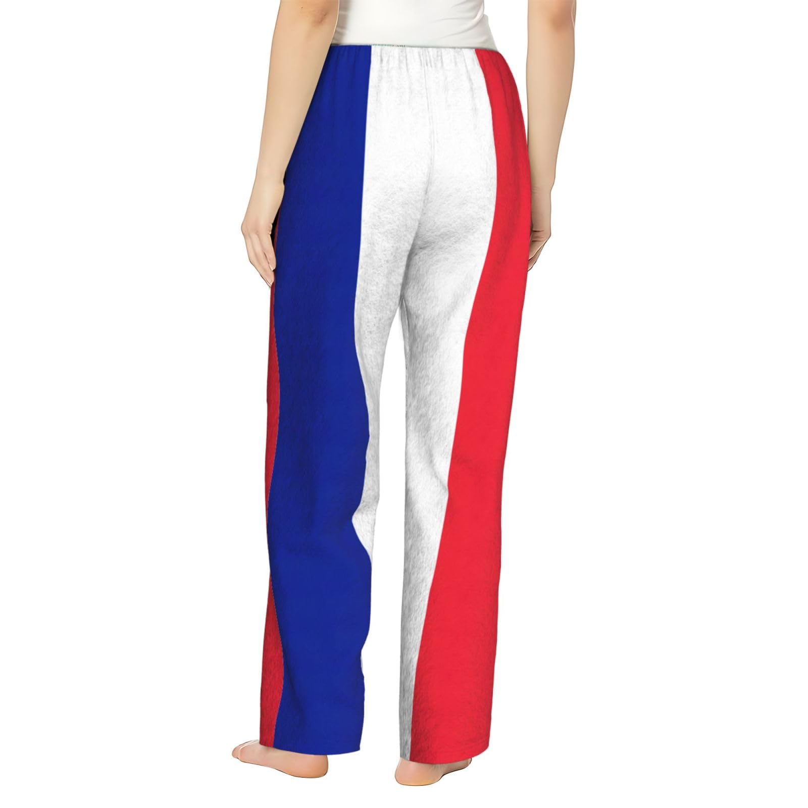 Flanell-Pyjamahose mit französischer Flagge, warm, bequem, Lounge-Schlafhose für Urlaub, Weihnachten