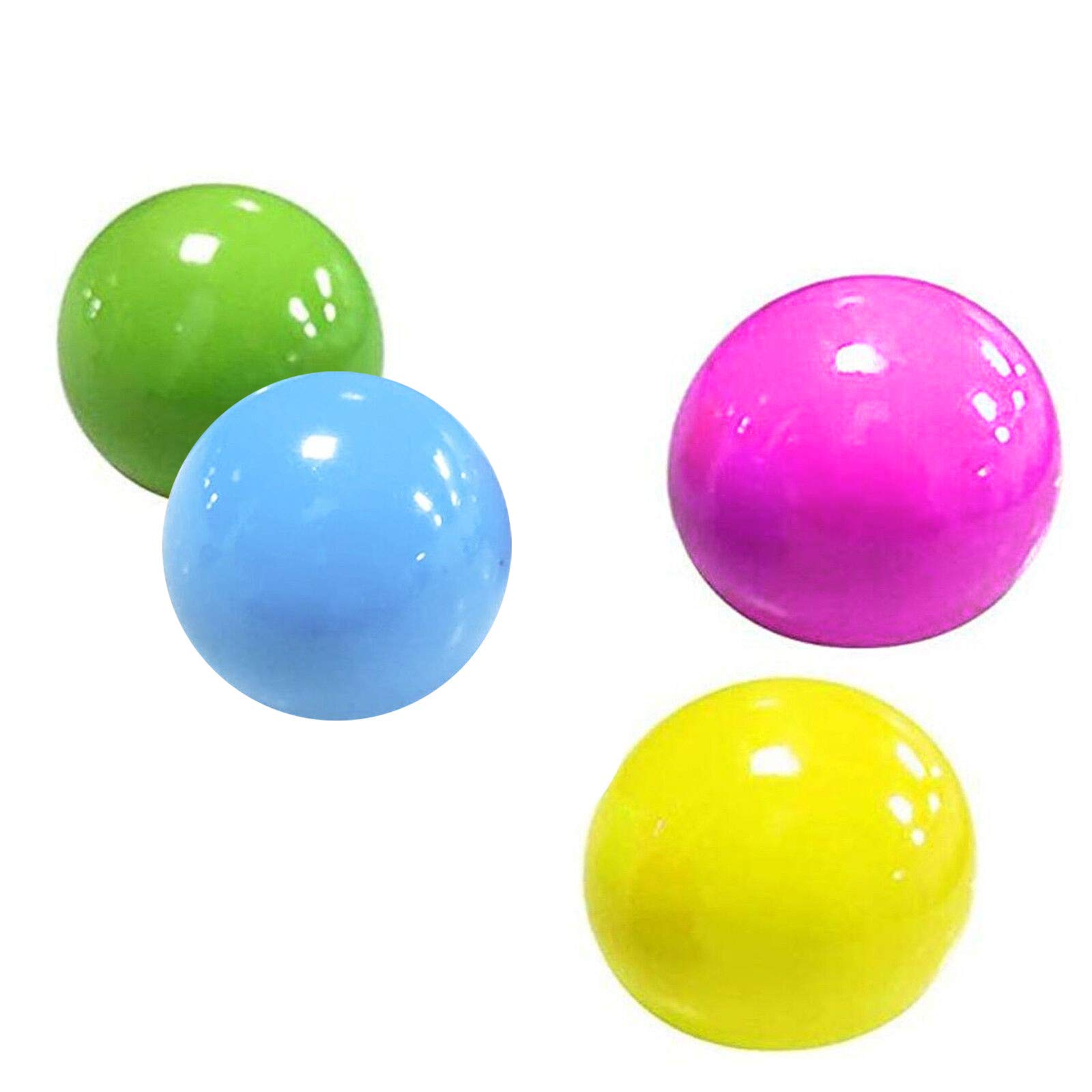 PorLous 4PCS Sticky Globbles Ball Stress Toy, Fluorescent Sticky Target Balls, Sticky Wall Balls Decompression Toys Glowing Balls, Stress Relief Wall Balls Decompression Toy for Adults Kids