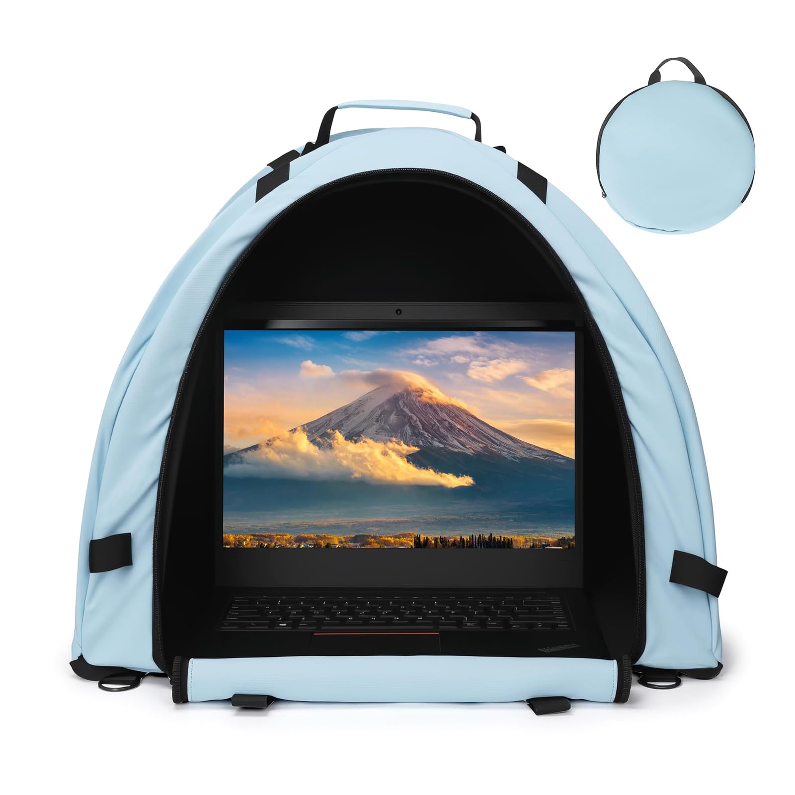 Toldo plegable para laptop, tela de poliéster impermeable, refugio para computadora, cubierta portátil para uso al aire libre, protector plegable para laptop