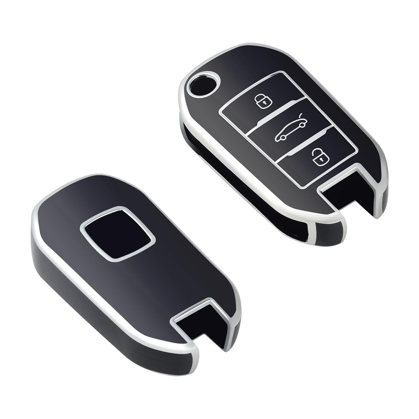 Étui Clé Voiture OFFcurve - Pour Peugeot, Citroën, DS - 3 Boutons - Protection Silicone TPU