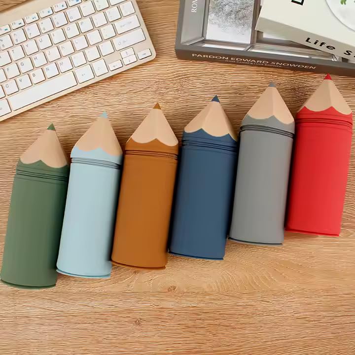 Image of Bear Pencil Case Brown 1Pc Animal Theme Pencil Case Large Capacity Pencil Pouch Compass School Pouch Organizer for Students Kids Pen Holder Pouch Stationery Box