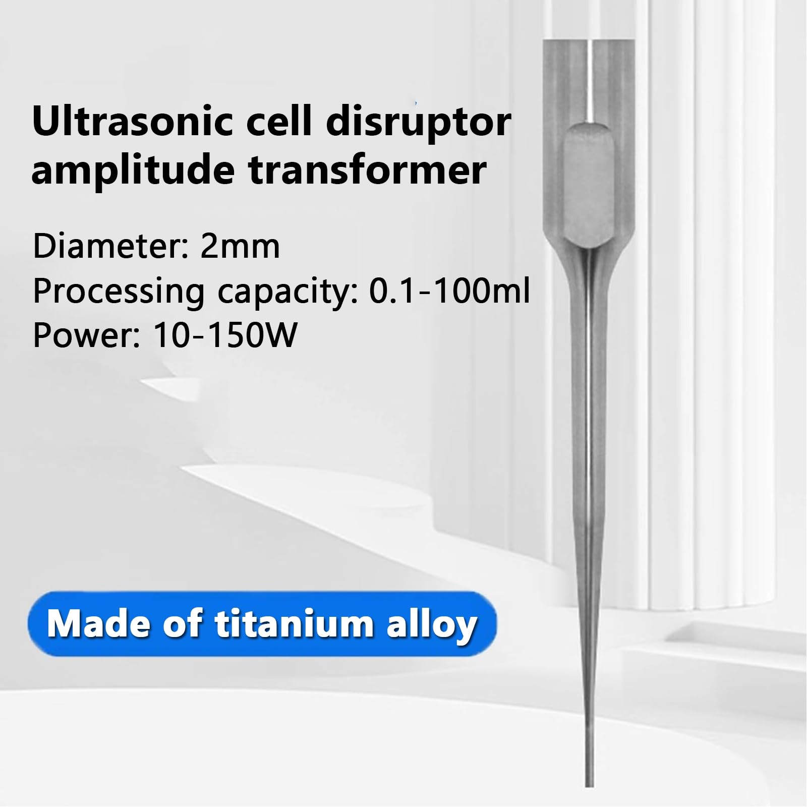 Ultraschall-Homogenisator, Labor, Sonicator, Prozessor, Zelldisruptor, Handgerät, 0,1–300 ml, Verarbeitungskapazität, 25–35 kHz, verstellbare Sonde aus Titanlegierung