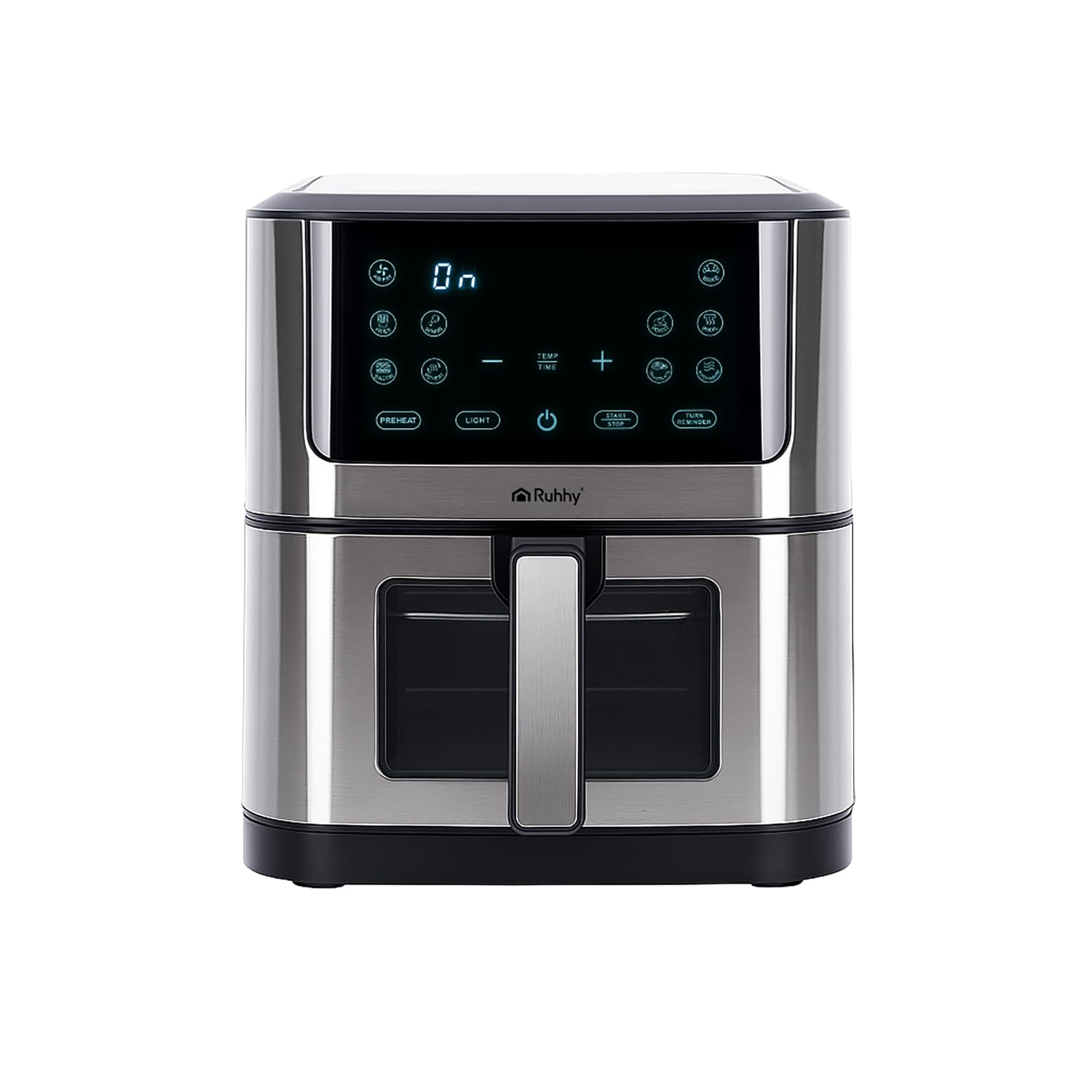 Friggitrice ad aria calda 8L XXL con rivestimento antiaderente – Frittura senza olio – Air Fryer per la famiglia, cucina sana con touchscreen e 10 programmi – RUHHY