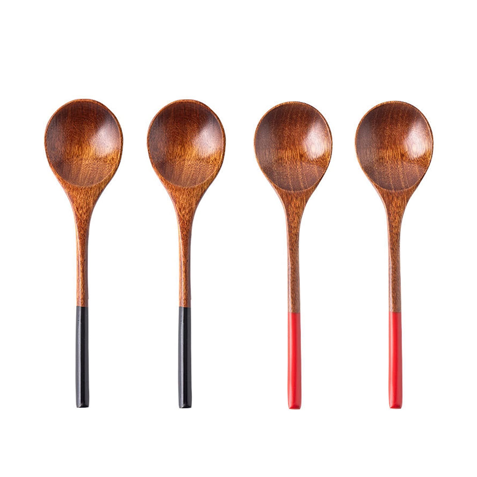 Cucharas de Café, Té 4 piezas creativa estilo japonés cuchara de madera cucharaditas hechas a mano madera helado cucharas de té pequeño agitación espirante espresso mezclando cucharas Cuchara para Coc