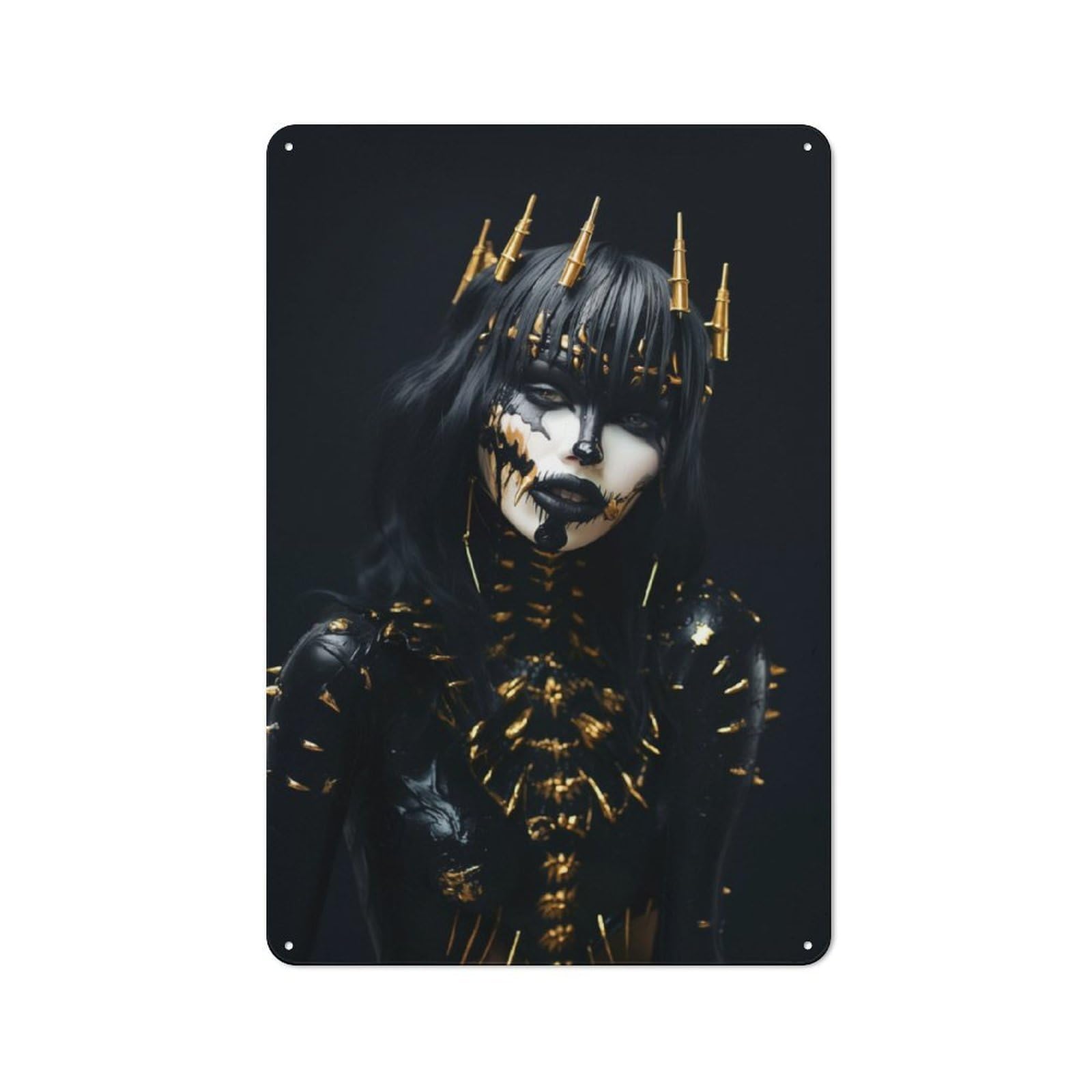 Junmoney Black And Gold Dark Queen For Garden Room Or Summerhouse, Retro Tin Sign 30X20cm, Suited To Wall Displays In Garden Rooms And Summerhouses